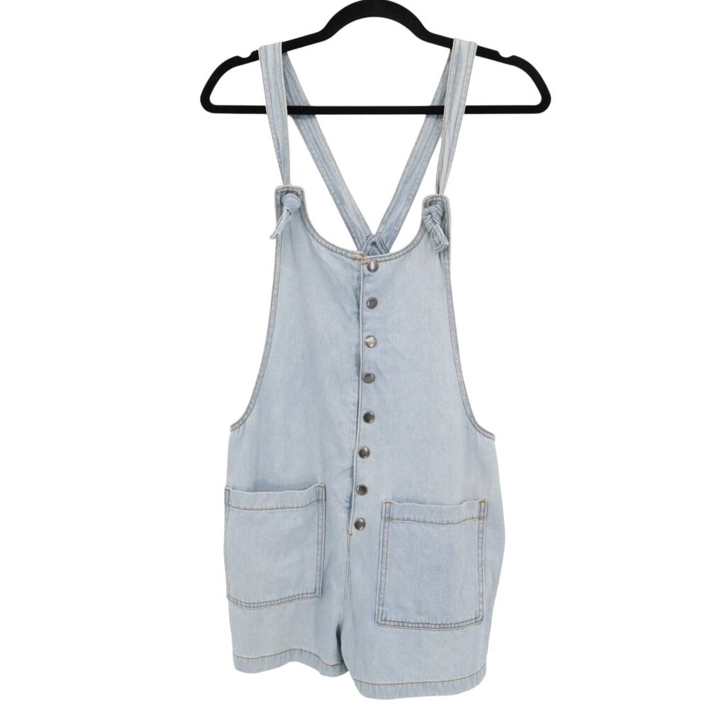 Forever 21 Denim Overall Women 30 Blue Festival Hippie Resort‎ Coastal Nautical